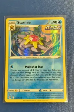 2021 POKEMON FUSION STRIKE STARMIE 053/264 HOLO (RARE) Near Mint Card - Image 1