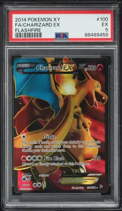 PSA 5 Charizard EX Full Art Flashfire XY 2014 Pokemon Card #100 - Image 1
