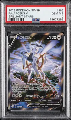 2022 POKEMON SWORD & SHIELD BRILLIANT STARS #166 FULL ART/ARCEUS V PSA 10 - Image 1