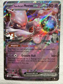 Team Rocket's Mewtwo ex 081/182 Holo Prize Pack Series 8 Pokemon TCG - NM - Image 1