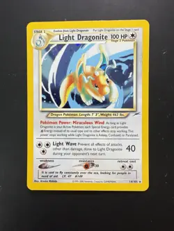 2002 POKEMON NEO DESTINY #14 LIGHT DRAGONITE-HOLO - LP - Image 1
