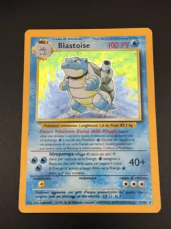 2000 Pokemon ITALIAN Unlimited Base Set Blastoise Holo 2/102 - Image 1