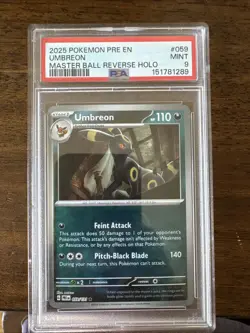 Pokemon Umbreon Master Ball Pattern 059/131 Sv: Prismatic Evolutions Holo PSA 9 - Image 1