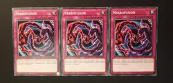 Yu-Gi-Oh! 3x Nekrofusion, SDSH-DE039/SOFU-DE075, Common, 1. Auflage, Near Mint - Image 1