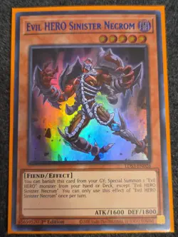 Yu-Gi-Oh! Season 3 Evil HERO Sinister Necrom 2022 LDS3-EN026 Blue Ultra Rare 1st - Image 1
