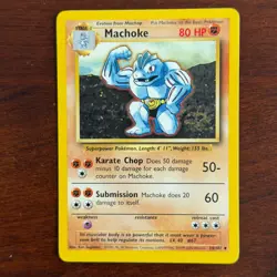 Machoke 34/102 Uncommon Base Set 1999-2000 UK 4th Print Pokemon Card - Image 1
