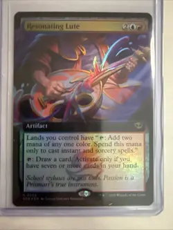 Resonating Lute - 355 - MTG: Secrets of Strixhaven - Extended Art - FOIL - Image 1