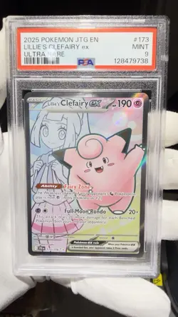 2025 Pokemon Jtg En Lillie'S Clefairy Ex #173/159 Ultra Rare PSA 9 MINT - Image 1