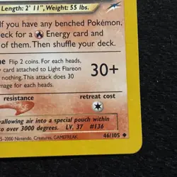 Light Flareon - 46/105 - Uncommon - Pokemon Neo Destiny - HP - Image 5