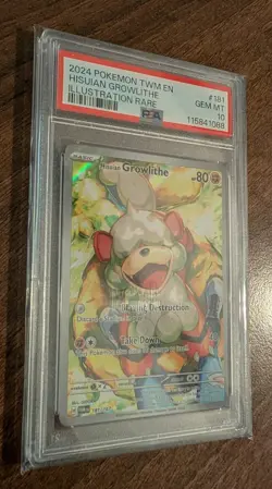 Hisuian Growlithe 181/167 Twilight Masquerade Illustration Rare Pokemon PSA 10 - Image 2