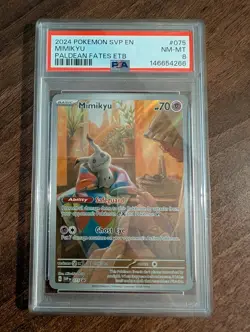 Mimikyu SVP 075 Paldean Fates ETB Promo Pokemon TCG PSA 8 - Image 1
