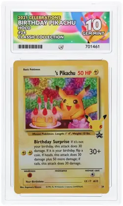 Birthday Pikachu 24 Celebrations Classic Collection Pokemon TCG Ace 10 - Image 1