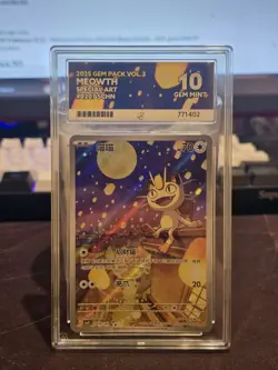 Pokemon 2025 Gem Pack Vol 3 MEOWTH Special Art #0207 SCHN Ace 10 - Image 1