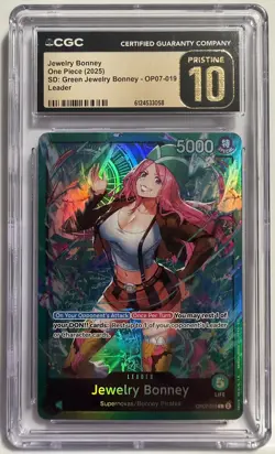 CGC Pristine 10 Jewelry Bonney OP07-019 Starter Deck: GREEN Jewelry Bonney - Image 1