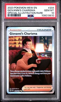 Giovanni's Charisma 204/165 PSA 10 Pokemon SV: 151 Special Illustration Rare - Image 1