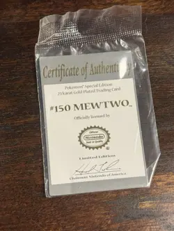 Pokemon 1999 Mewtwo 23K Gold Plated Trading Card W/Ball, Cert, Box Burger King - Image 4