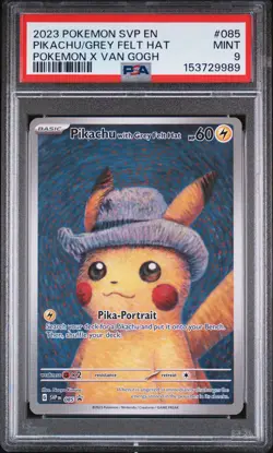2023 Pokemon Svp En-Sv Black Star Promo #085 Pikachu/Grey Felt Hat PSA9 - Image 1