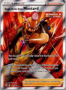 Single Strike Style Mustard 163/163 Ultra Rare Battle Styles Pokemon Holo NM - Image 1
