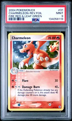 2004 POKEMON EX FIRE RED & LEAF GREEN #31 CHARMELEON REVERSE FOIL PSA 9 - Image 1