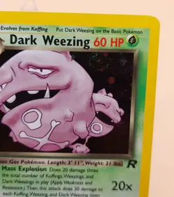 Dark Weezing Holo Rare Team Rocket 14/82 Pokemon Card - WOTC 1999 SWIRL - Image 2