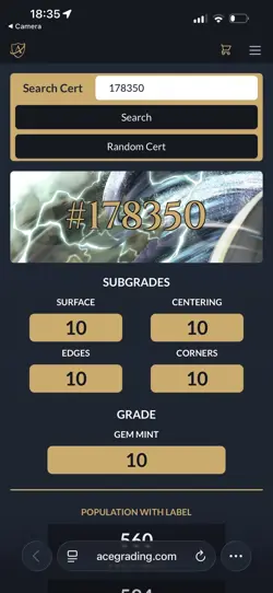 ACE 10 - Lugia V Alt Art Silver Tempest 186/195 Pokemon Card PERFECT SUBGRADES - Image 2