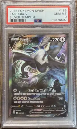 Pokemon 2022 Lugia V 186/195 Alt Art Silver Tempest GEM MINT PSA 10 - Image 1