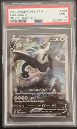 2022 Pokemon Silver Tempest Lugia V Full Alternate Alt Art #186/195 PSA 9 - Image 1