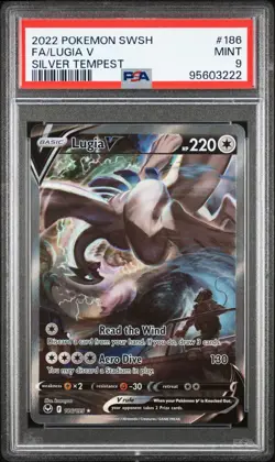 2022 Pokemon Lugia v Silver Tempest 186/195 Alt Art Ultra Rare PSA 9 Mint - Image 1