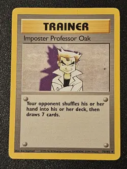 Professor Oak Imposter 73/102 Base Set Non-Holo Trainer Card Moderate Play - Image 1