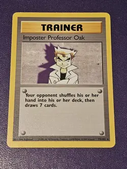 Professor Oak Imposter 73/102 Base Set Non-Holo Trainer Card Moderate Play - Image 1