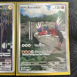 Koraidon 013 Miraidon 014 SET SVP Promo Pokemon Cards (printer Hickey misprintU) - Image 3