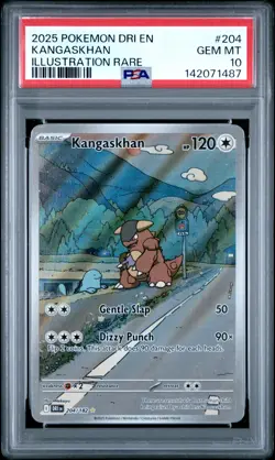 2025 POKEMON DRI EN-DESTINED RIVALS ILLUSTRATION RARE #204 KANGASKHAN PSA 10 - Image 1