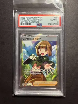 2022 POKEMON SWORD & SHIELD ASTRAL RADIANCE FULL ART/GARDENIA'S VIGOR PSA 10 - Image 2