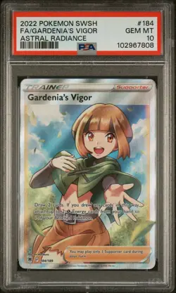 2022 POKEMON SWORD & SHIELD ASTRAL RADIANCE FULL ART/GARDENIA'S VIGOR PSA 10 - Image 4