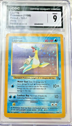 Pokemon Fossil - Lapras Holo #10/62 CGC Grade 9 Mint - Image 1