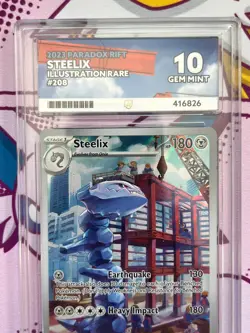 Pokemon TCG - Steelix 208/182 - Illustration Rare - Paradox Rift - Graded ACE 10 - Image 2