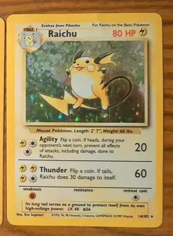 Raichu (14/102) Holo Base Set Pokemon Card - Image 3