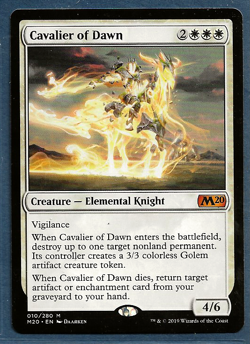 153 Cavalier of Dawn Core Set 2020 M20 #10 never played MTG - Image 1