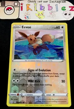 Eevee 052/072 NM Reverse Holo Foil Adorable Pokemon Card. Free Tracked Shipping! - Image 1