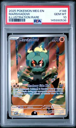 2025 POKEMON MEG EN-MEGA EVOLUTION ILLUSTRATION RARE #146 MARSHADOW PSA 10 - Image 1