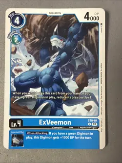 Digimon TCG * Exveemon ST9-04 Uncommon * Ancient Dragon * NM Card - Image 1