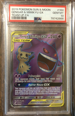 Gengar & Mimikyu GX 164/181 Pokemon Sun & Moon 164 Tag Team Up GEM MINT PSA 10 - Image 1