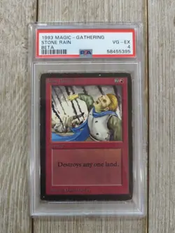 PSA 4 1993 Magic The Gathering Stone Rain Beta Graded - Image 1