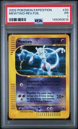 PSA 1 Mewtwo 20/165 Pokemon Expedition Reverse Holo 2002 - Image 1