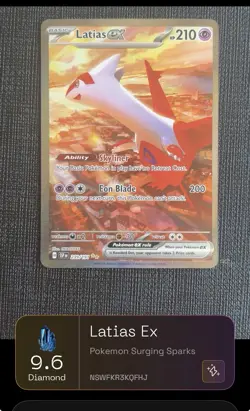 Pokemon TCG Latias ex 239/191 Sv08: Surging Sparks Special Illustration Rare NM - Image 3