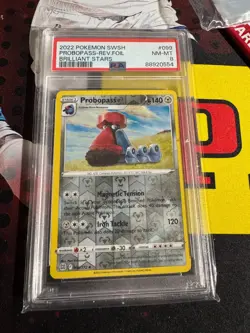 2022 Pokemon Probopass #099 - SWSH Brilliant Stars - Rev. Foil - PSA 8 - Image 1