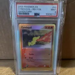 Pokemon Cyndaquil EX Sandstorm 59/100 Reverse Holo PSA 9 2003 50HP 10 Attack - Image 1
