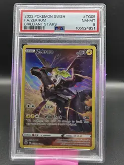 Pokemon Zekrom Trainer Gallery FA #TG05 Brilliant Stars PSA 8 NM-Mint (094) - Image 1