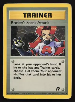 Rocket's Sneak Attack 72/82 Rare Team Rocket Pokemon Unlimited Heavily Played - Image 1