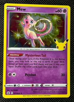 Pokemon Card 2021 25th Anniversary Celebrations Mew 011/025 Holo Rare - Image 1